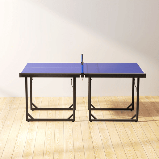 HOMCOM Mesa de Ping Pong Dobrável Mesa de Ping Pong Profissional com Rede e Estrutura de Aço para Interior e Exterior 182x91x76 cm Azul