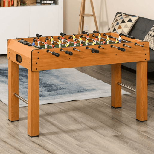 HOMCOM Matraquilho Profissional para Crianças e Adultos Mesa de Matraquilho com 8 Barras e 2 Bolas para Casa Sala de Jogos 122x61x80,7 cm Madeira
