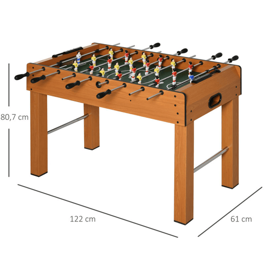 HOMCOM Matraquilho Profissional para Crianças e Adultos Mesa de Matraquilho com 8 Barras e 2 Bolas para Casa Sala de Jogos 122x61x80,7 cm Madeira