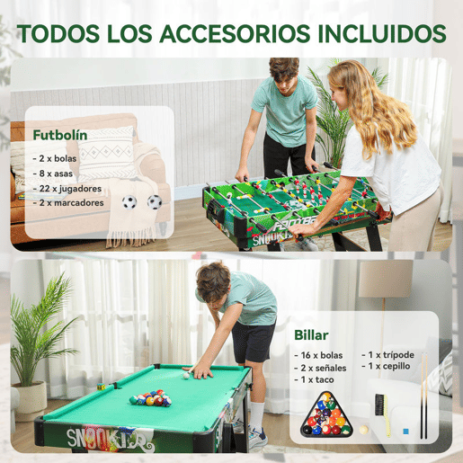 HOMCOM Mesa Multijogos 6 em 1 Dobrável para Crianças a Partir dos 7 Anos Mesa de Jogos Bilhar Matraquilhos Ping Pong Cesto de Lançamento Hóquei no Gelo Air Hockey 118x104x71 cm Multicolor