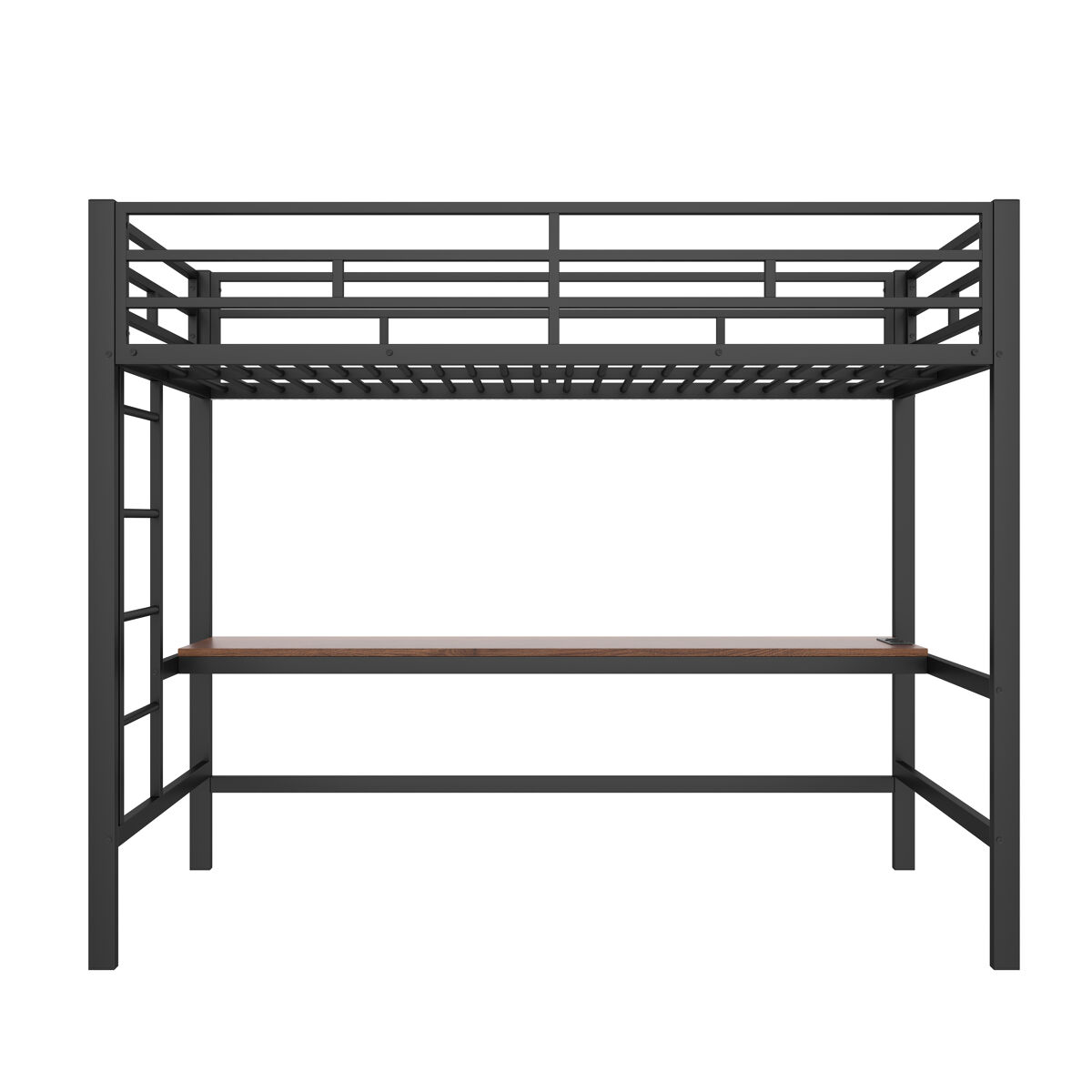 Cama alta para niños 94x204 Negro