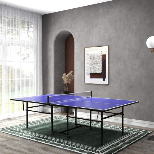 SPORTNOW Mesa de Ping Pong Dobrável Mesa de Ping Pong Profissional com 4 Rodas Rede 2 Raquetes e 3 Bolas para Interior e Exterior 274x152,5x75,5 cm Azul SPORTNOW Mesa de Ping Pong Dobrável Mesa de Ping Pong Profissional com 4 Rodas Rede 2 Raquetes e 3 Bolas para Interior e Exterior 274x152,5x75,5 cm Azul