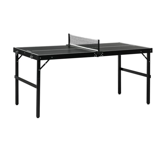 Sportnow mesa de ping pong plegable con marco de aluminio mesa de tenis portátil con red para uso en interiores y exteriores 152x76x72 cm negro
