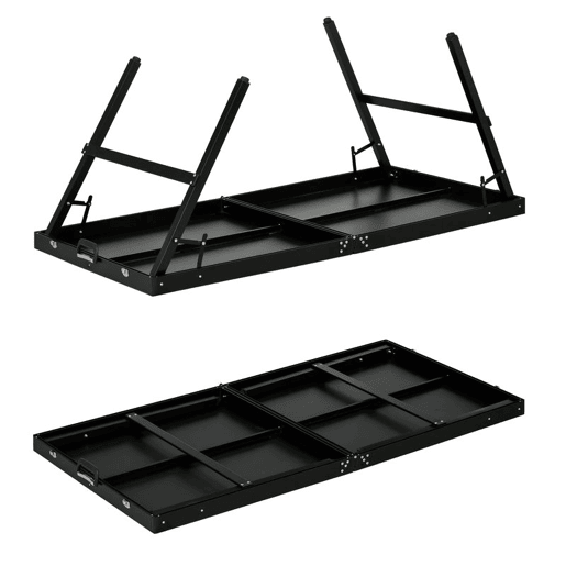 SPORTNOW Mesa de Ping Pong Dobrável de Tamanho Médio com Estrutura de Alumínio Mesa de Ping Pong Portátil para Interior e Exterior 152x76x72 cm Preto