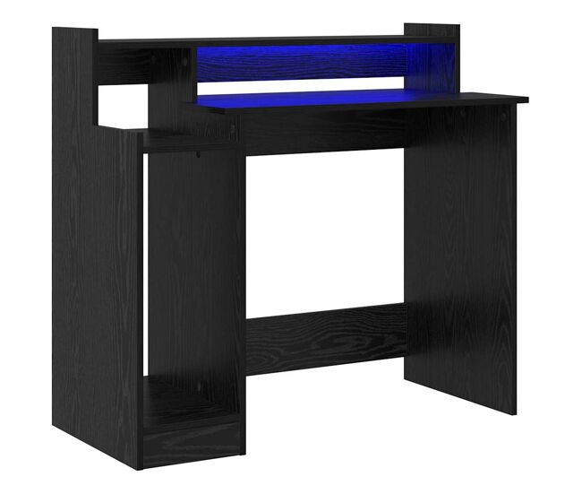 Escritorio - mesa de ordenador roble negro 97 x 45 x 90 cm madera contrachapada