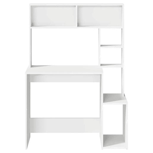 Secretária - Escrivaninha de computador c prateleiras 100x45x140cm derivados madeira branco