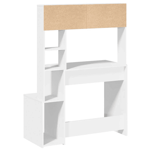 Secretária - Escrivaninha de computador c prateleiras 100x45x140cm derivados madeira branco