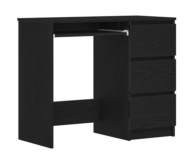 Escritorio - mesa de ordenador de madera contrachapada roble negro 90x45x76 cm