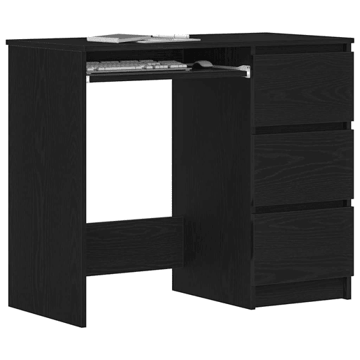 Secretária Escrivaninha de computador - 90x45x76 cm derivados de madeira cor carvalho preto