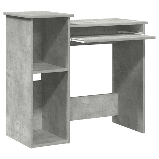 Secretária - Escrivaninha de computador c prateleiras 84x40x78 cm contrap. cinzento cimento