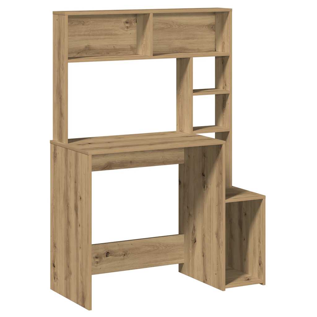 Escritorio - mesa de ordenador estantes madera roble artisian 100x45x140 cm