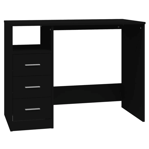 Secretária - Escrivaninha de computador c gavetas 102x50x76 cm derivados de madeira preto