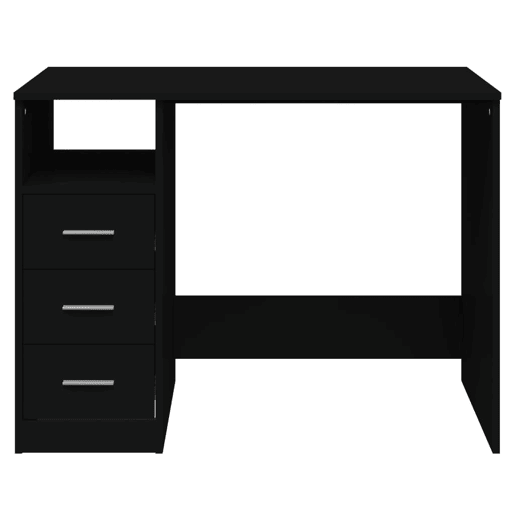 Secretária - Escrivaninha de computador c gavetas 102x50x76 cm derivados de madeira preto