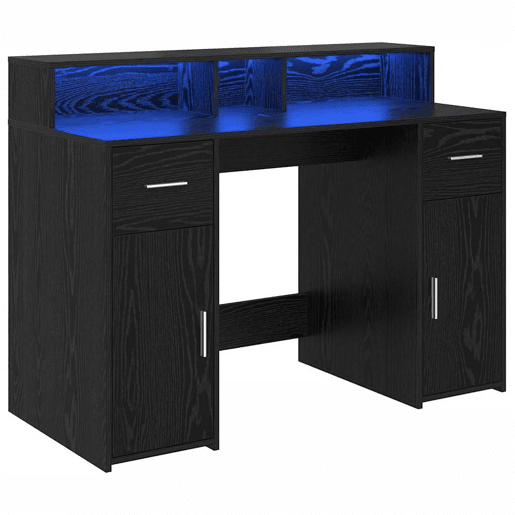 Secretária Escrivaninha de computador - Carvalho preto 120 x 55 x 91 cm Madeira processada