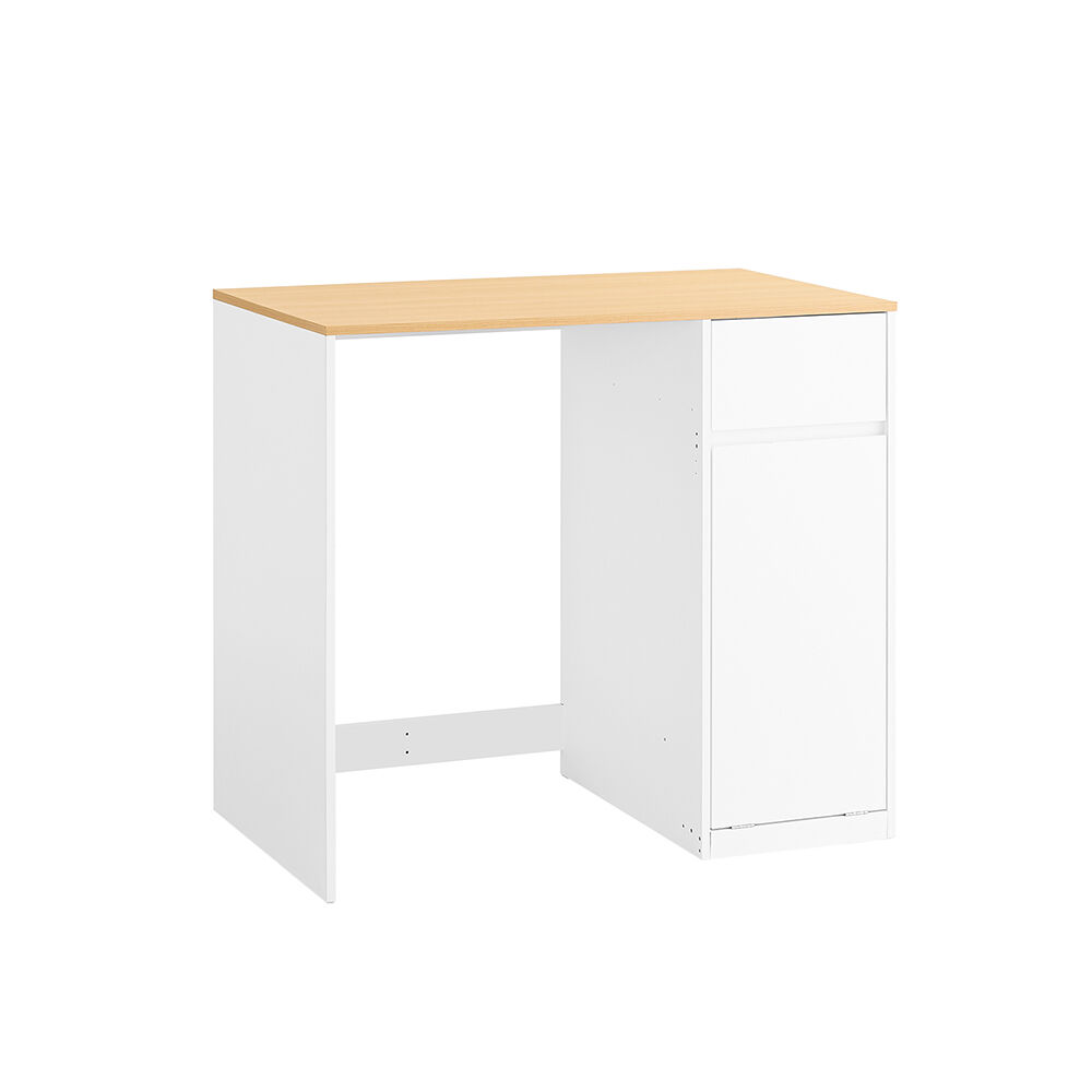 Sobuy mueble para lavadora - mueble de baño con cesto para la ropa y cajón, blanco, bzr217-wn