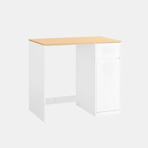 SoBuy Armário para Máquina de Lavar Roupa - Armário de Casa de Banho com Cesto de Roupa e Gaveta, Branco, BZR217-WN