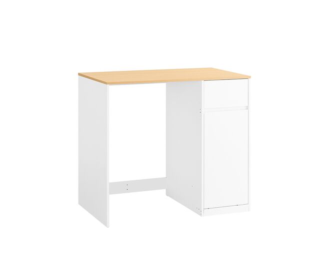 Sobuy mueble para lavadora - mueble de baño con cesto para la ropa y cajón, blanco, bzr217-wn