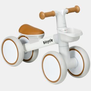 AIYAPLAY Bicicleta sem Pedais para Crianças de 12-36 Meses Bicicleta de Equilíbrio com Assento Ajustável Cesta e 4 Rodas Silenciosas Carga 20 kg 56x27x39 cm Marrom