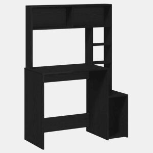 Secretária - Escrivaninha de computador c prateleiras 100x45x140 cm derivados madeira preto