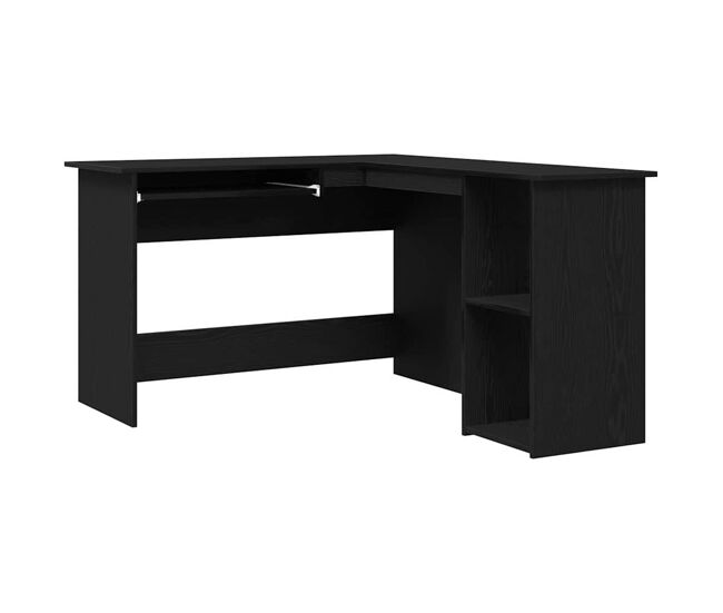 Escritorio - mesa de ordenador negro roble 120x140x75 cm de madera