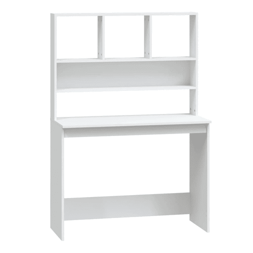 Secretária - Escrivaninha de computador c prateleiras 102x45x148cm derivados madeira branco