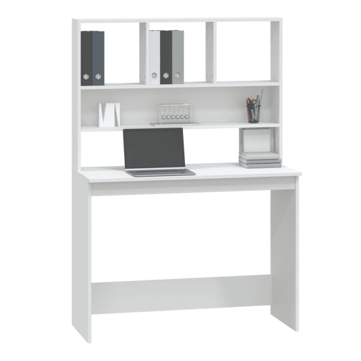 Secretária - Escrivaninha de computador c prateleiras 102x45x148cm derivados madeira branco