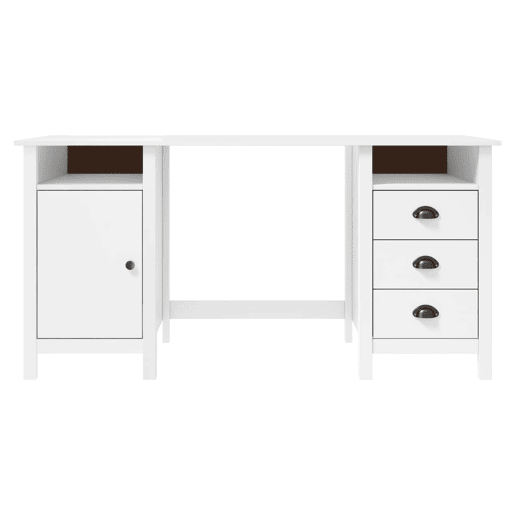 Secretária - Escrivaninha de computador 150x50x74 cm pinho maciço branco