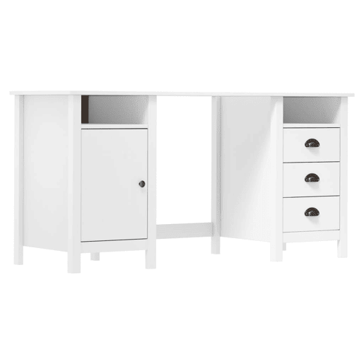 Secretária - Escrivaninha de computador 150x50x74 cm pinho maciço branco