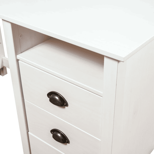 Secretária - Escrivaninha de computador 150x50x74 cm pinho maciço branco