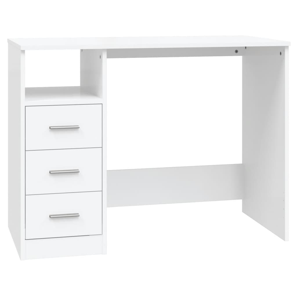 Escritorio - mesa de ordenador cajones madera contrachapada blanco 102x50x76 cm