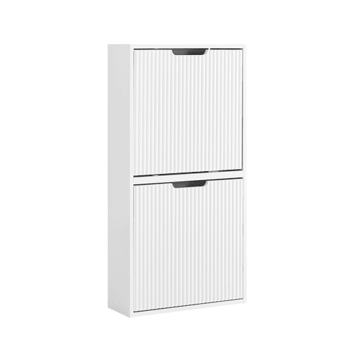 SoBuy Sapateira - Ultrafina, Profundidade 19 cm, Montagem VerticalHorizontal, Branca, 50x19x100 cm, FSR204-W