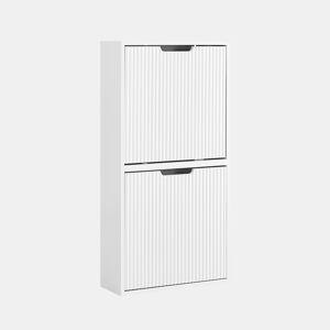 SoBuy Sapateira - Ultrafina, Profundidade 19 cm, Montagem VerticalHorizontal, Branca, 50x19x100 cm, FSR204-W