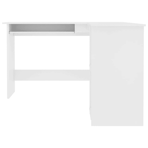 Secretária de canto - Mesa de computador forma L 120x140x75 cm contraplacado branco