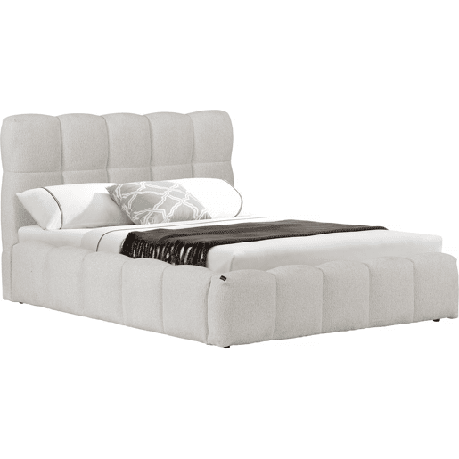 Cama de casal em tecido Davos com arrumação - 160 x 200 cm - Bege Cama de casal em tecido Davos com arrumação - 160 x 200 cm - Bege