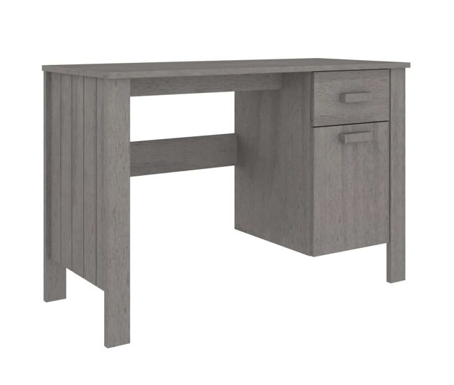 Escritorio - mesa de ordenador hamar madera maciza de pino gris claro 113x50x75 cm