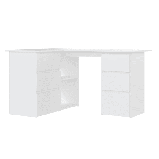 Secretária de canto - Mesa de computador 145x100x76 cm derivados de madeira branco