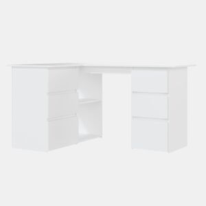 Secretária de canto - Mesa de computador 145x100x76 cm derivados de madeira branco