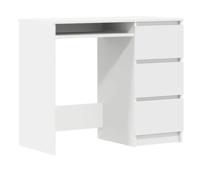 Escritorio - mesa de ordenador de madera contrachapada blanco 90x45x76 cm