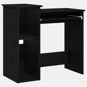 Secretária - Escrivaninha de computador com prateleiras 84x40x78 cm contraplacado preto