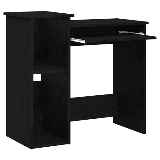 Secretária - Escrivaninha de computador com prateleiras 84x40x78 cm contraplacado preto
