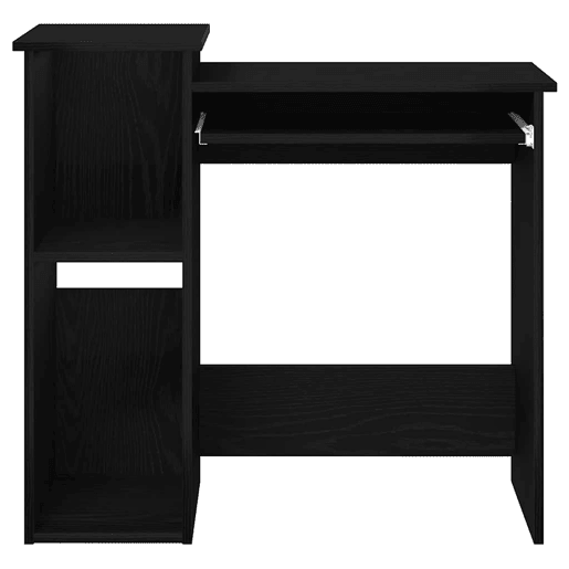 Secretária - Escrivaninha de computador com prateleiras 84x40x78 cm contraplacado preto