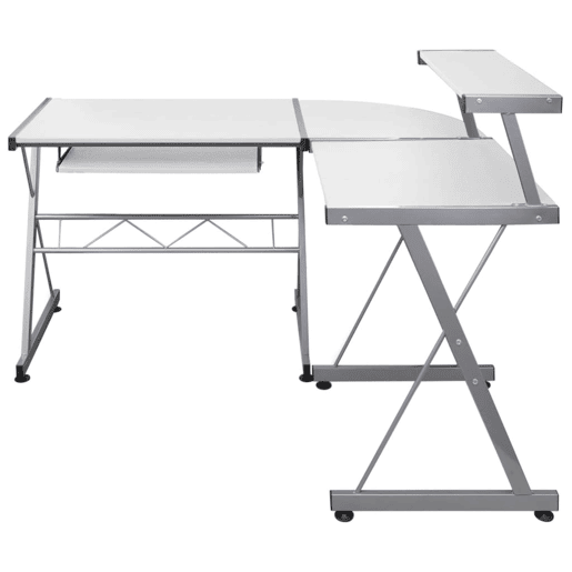 Secretária de canto - Mesa de computador 132x112x99 cm derivados madeira branco