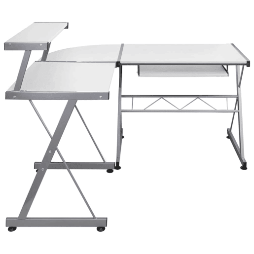 Secretária de canto - Mesa de computador 132x112x99 cm derivados madeira branco