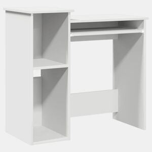 Secretária - Escrivaninha de computador com prateleiras 84x40x78 cm contraplacado branco