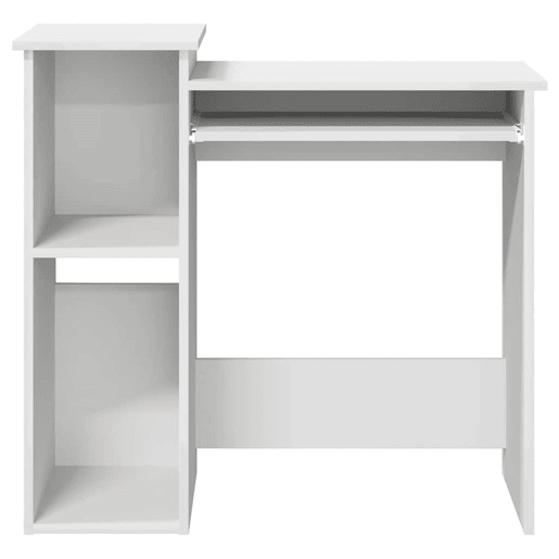 Secretária - Escrivaninha de computador com prateleiras 84x40x78 cm contraplacado branco