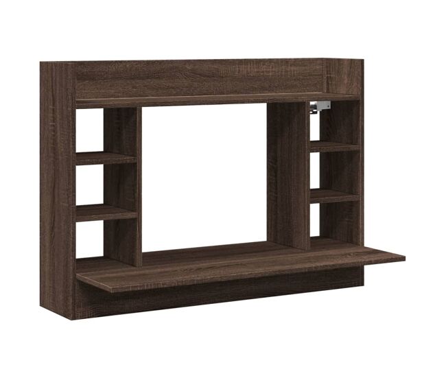 Escritorio - mesa de ordenador de pared madera ingeniería marrón roble 105x48x75 cm