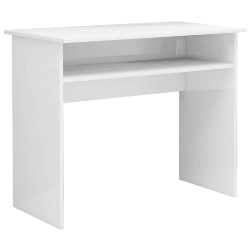 Secretária Escrivaninha de computador - 90x50x74 cm derivados de madeira branco brilhante
