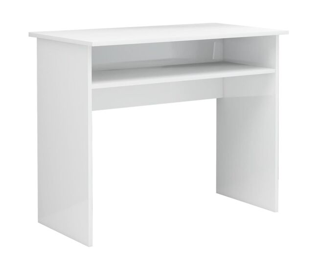Escritorio - mesa de ordenador de madera contrachapada blanco brillo 90x50x74 cm
