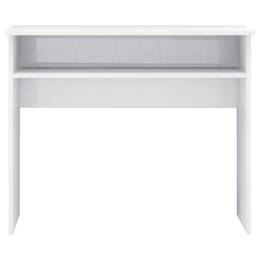 Secretária Escrivaninha de computador - 90x50x74 cm derivados de madeira branco brilhante