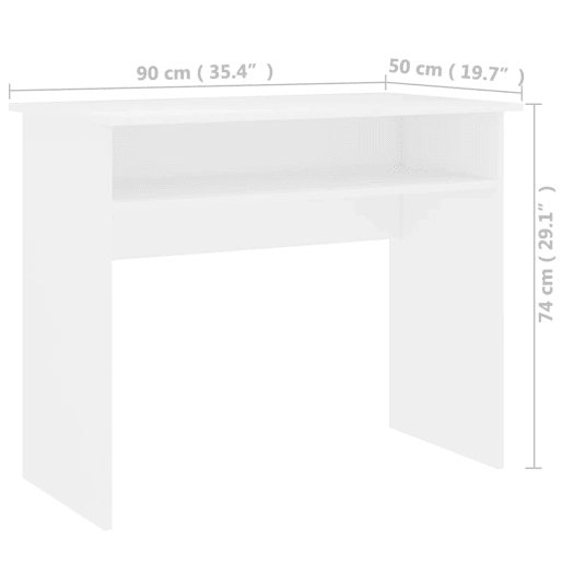 Secretária Escrivaninha de computador - 90x50x74 cm derivados de madeira branco